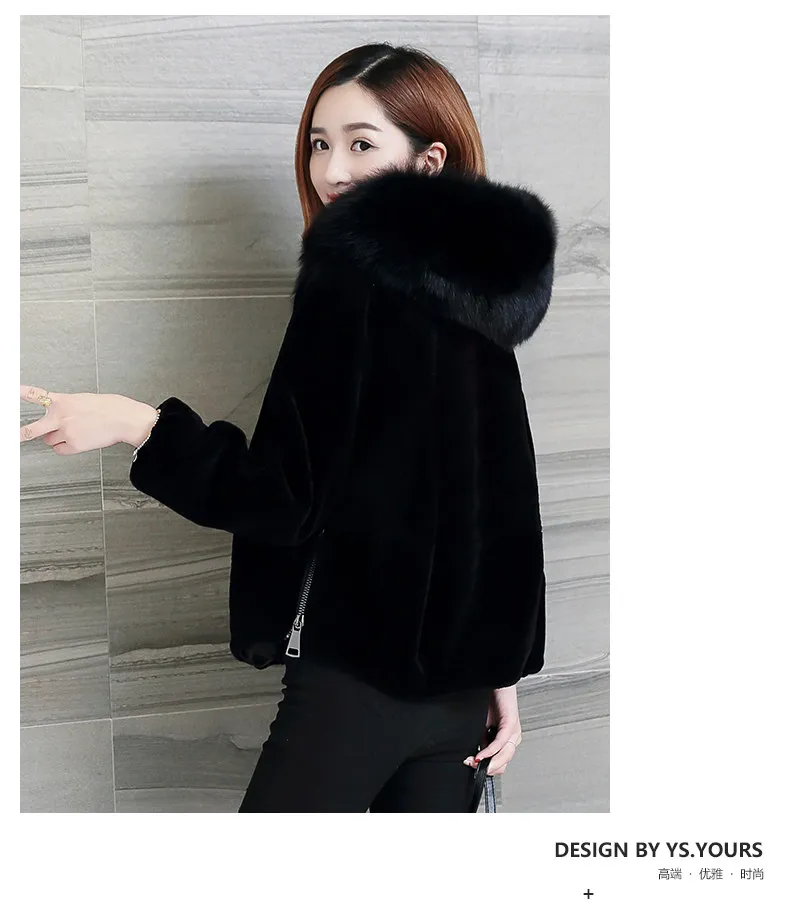 women's clothing winter outerwear coats new imitation fur coat fox fur collar 1018