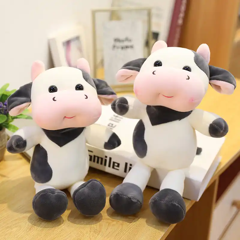 ホットかわいい動物漫画スカーフ牛ぬいぐるみぬいぐるみかわいい牛快適なぬいぐるみ子供ベビー誕生日クリスマスギフト Stuffed Plush Animals Aliexpress