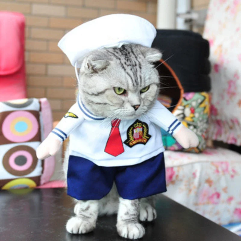 Cat Clothes Рождественская Одежда для кошек, одежда для Хеллоуина, костюм для кошек, Новогодняя одежда, одежда для домашних животных, котов для чихуахуа, зимняя теплая одежда для домашних животных - Цвет: Cat Clothes