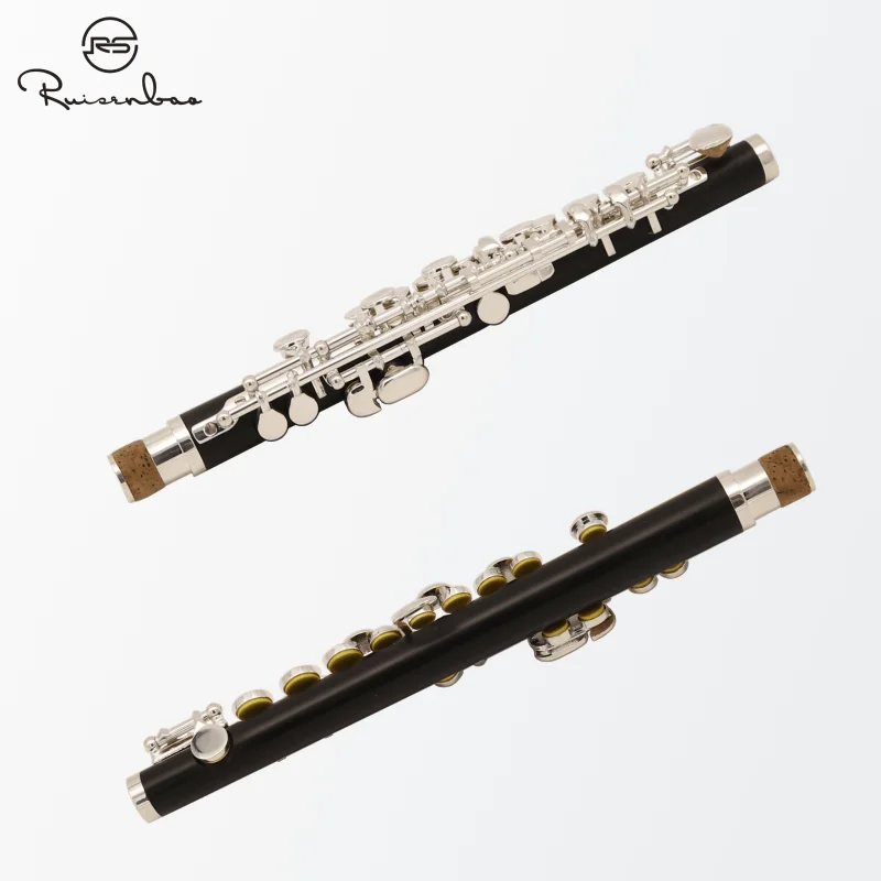New Reisenberg ebony Piccolo C Key Cupronickel Flute Silver Plated keys wooden Body Material