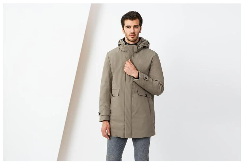 Holyrising мужские пуховики длинные Abrigos Mujer Invierno с капюшоном Homme Duvet De Canard Veste теплая верхняя одежда 19017-5