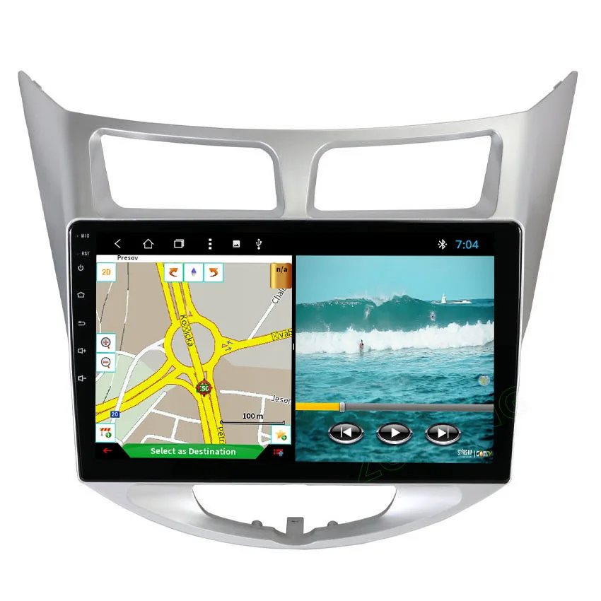 Clearance 2.5D 10.2 inch Octa Core 2G+32Gb Android Car DVD player For Hyundai Solaris Verna Accent CAR GPS Navigation autoradio BT Radio 1