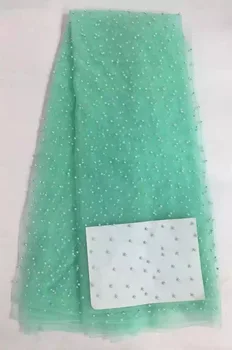 

Latest African pretty Net Lace Fabric/ High Quality Nigeria Mesh Lace/ French Beaded Lace Fabric For Fashion Dresses VS-M10402