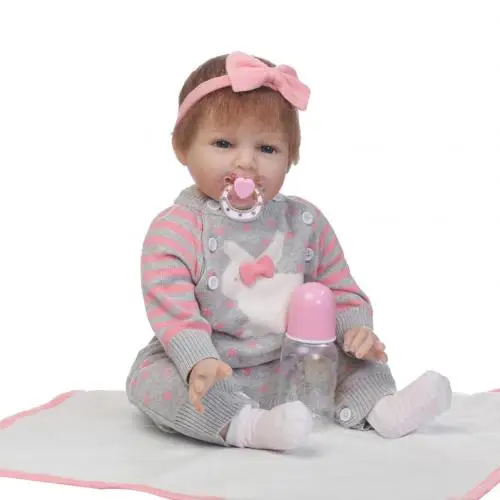 55 см Виниловая силиконовая кукла Reborn Baby, детская игрушка, подарок на день рождения, Новинка - Цвет: Grey
