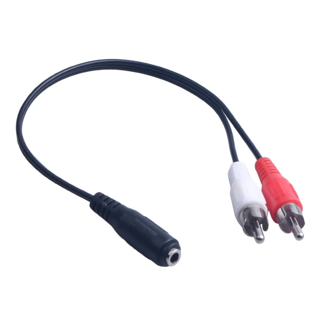 3.5mm Female Stereo Jack To 2 Rca Male Plugs Cable