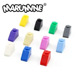 Marumine 200 шт/партия 2x1 кирпичи с откосом игрушки Классический создатель MOC строительные блоки развивающий DIY строительный набор для детей