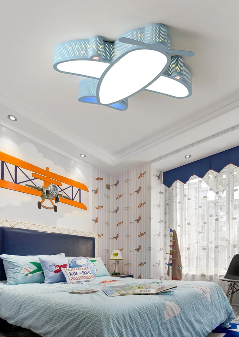 Modern Simple Novelty Cartoon Cute Animal LED Kid Airplane Ceiling Light Lamp Nursery Kids Baby Child Room Bedroom Home Lighting