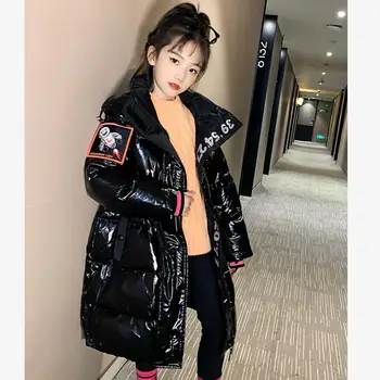 

Winter fashion children Glossy down cotton coat waterproof thicker warm outerwear for girls kids winter down jackets Y2399