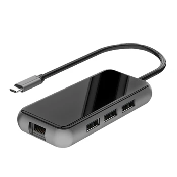 

6 in 1 USB C Hub Type C to HDMI USB 3.0 PD Charger Adapter RJ45 RJ45 Gigabit Ethernet Port for Pro