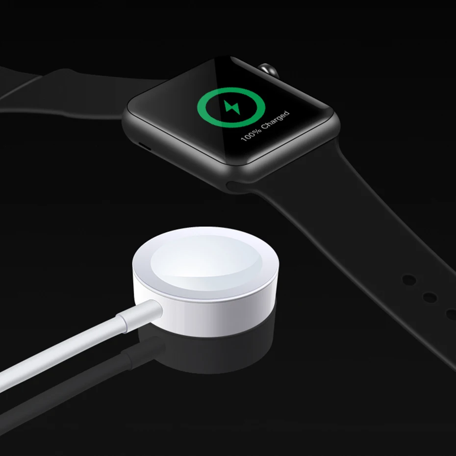 Cable Charger Rosinop Мини QI Беспроводное зарядное устройство для apple watch магнитное зарядное устройство для iwatch 1 2 3 4 cargador usb быстрозарядная станция - Тип штекера: Cable Charger