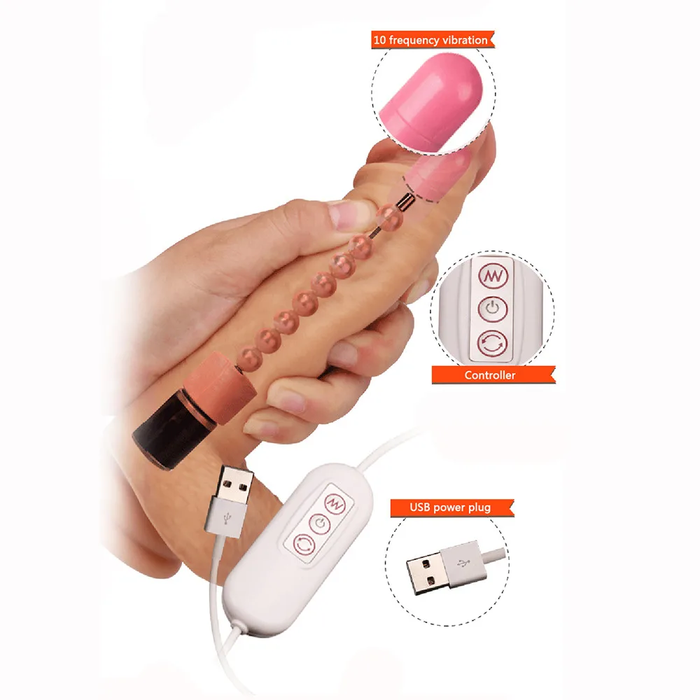 DMM 7.48 inch HOT Realistic Dildo Oral Sex Licking Tongue Vibrator Sex Toys for Women Dual layered Silicone Penis For Wome #