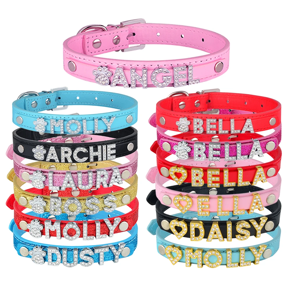 Adjustable Nylon Collar Personalized Dog Cat Tag Pet Collars Puppy Medium Large Dogs ID