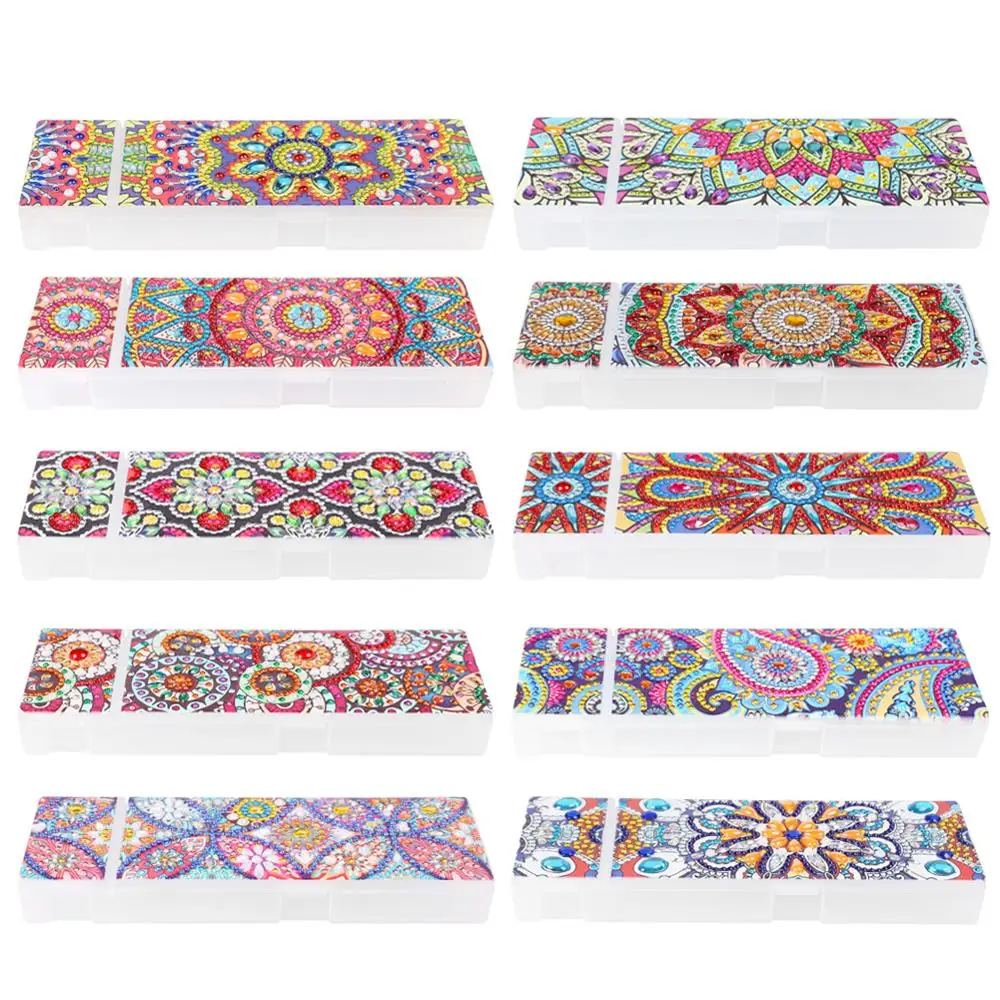

DIY Mandala Special Shaped Diamond Painting Stationery Storage Box Pen Storage Box for Student Christmas Gift