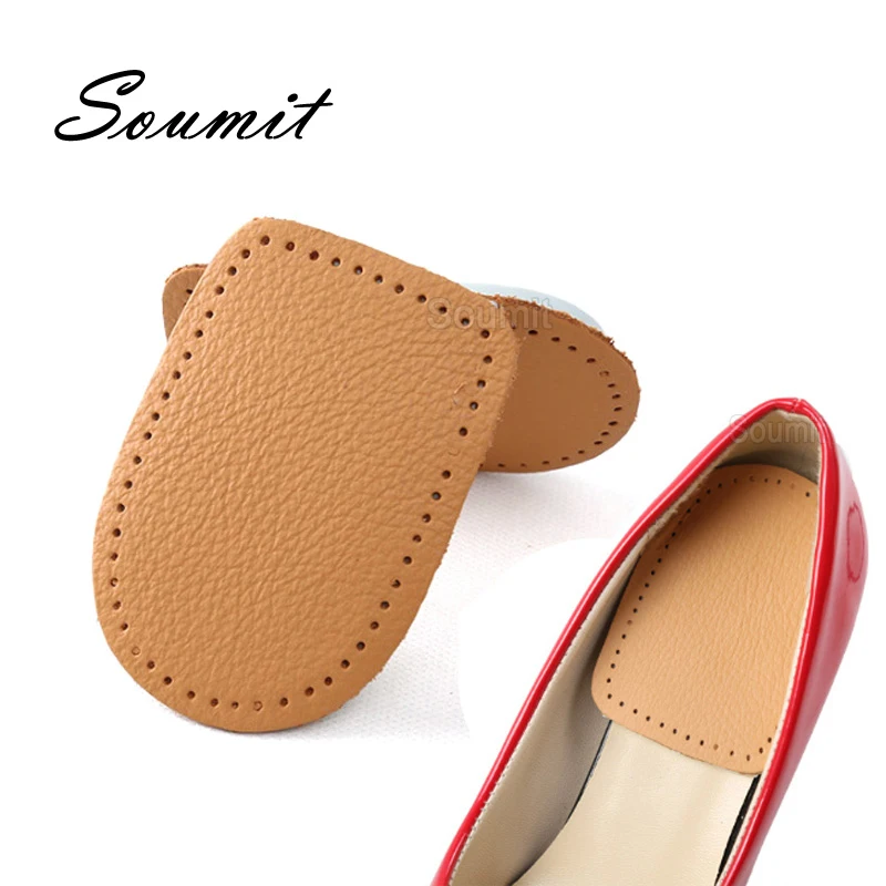 

Soumit Leather LaTeX High Heels Pads Shoe Insoles Cushion Arch Support Arch Insert Feet Care Massage Half Pads for Women