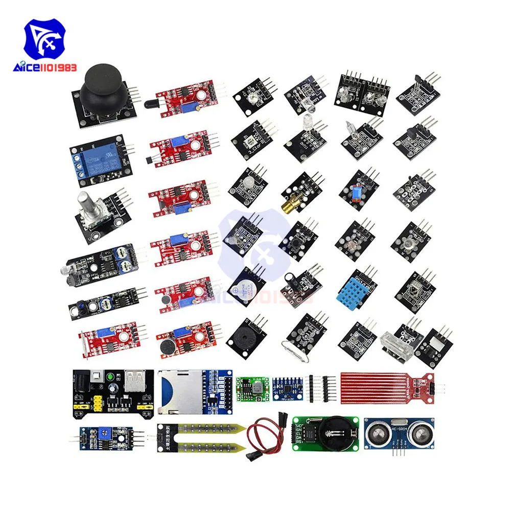 diymore 45 in 1 Sensor Kits for Arduino R3 MEGA Nano Raspberry Pi Module Learning Suit | Электронные компоненты и