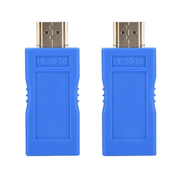 

2Pcs 1080P HDMI To RJ45 Over Cat 5e/6 Network Cable Extender Converter Adapter wholesale 822#2