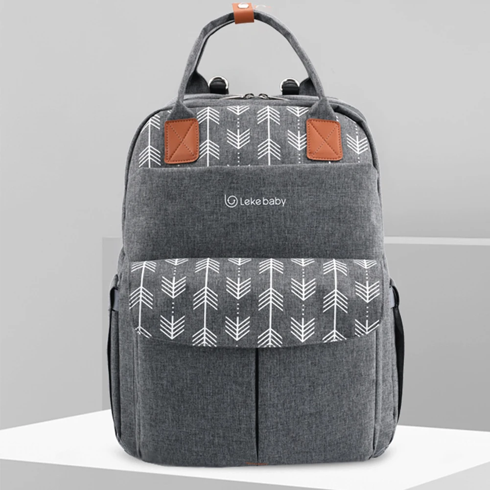 

Oxford Cloth Tote Large Capacity Outdoor Maternity Nappy Backpack Double Zipper Multifunctional Organizer Handbag Diaper Bag