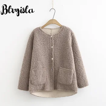 

Blvyisla 100kg Oversize Female Fleece Windbreaker Tops 2019 Fall Korean Version Loose Two-sided Fashion Jackets Coats