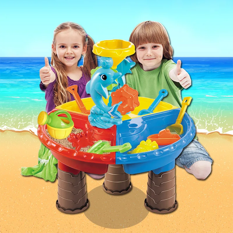  New Children Beach Table Play Sand Toy Pool Set Water Dredging Tools Outdoor Sand Toys Kids