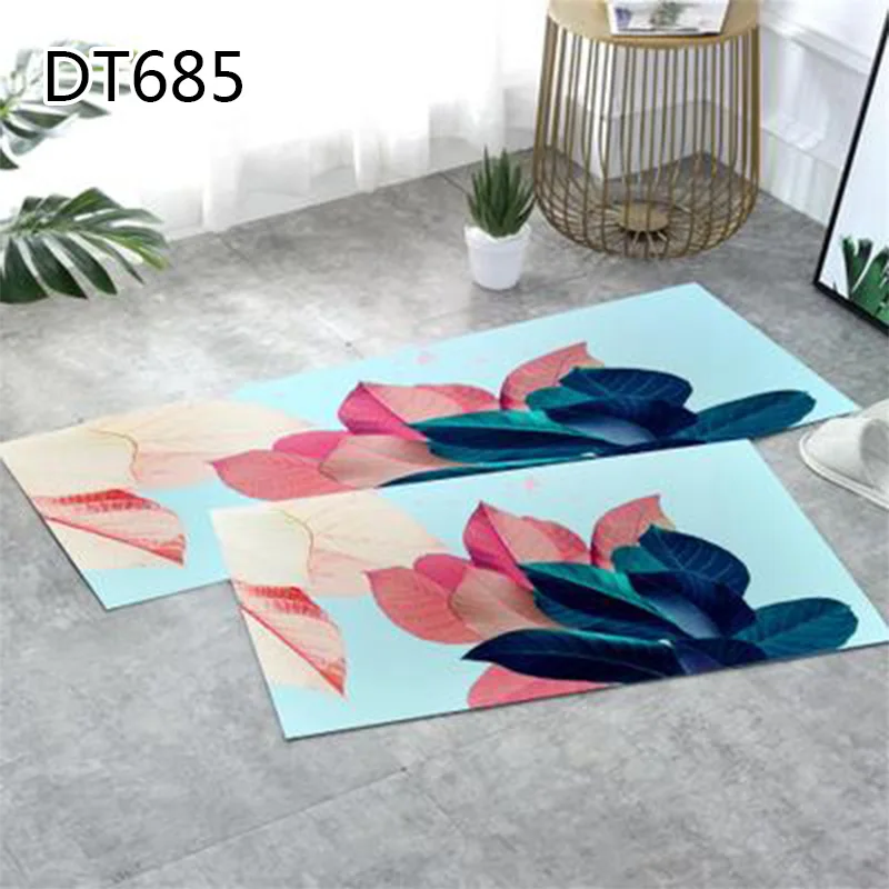 1PCS Doormat Kitchen Leaves Pattern Doormat For Living Room Bedroom Popular Cartoon Unicorn Printed Door Mat Home Decoration - Цвет: 30