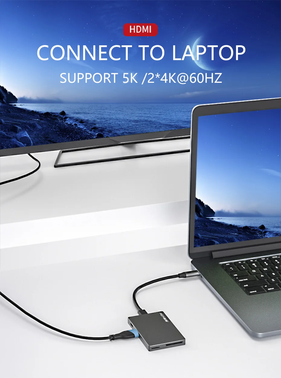 Thunderbolt 3 док-станция usb type C к HDMI концентратор адаптер для MacBook Pro Air TF SD кардер ридер OTG адаптер док-станция type C концентратор