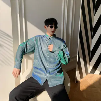 

2020 Summer New European And American Style Men's Original Trend Casual Bright Colorful Loose Cotton Long-sleeved Shirt M-2XL