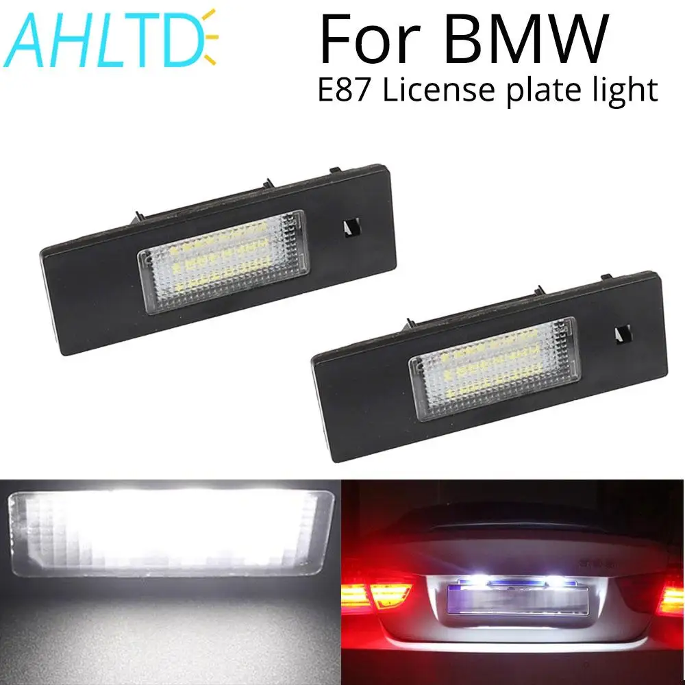 

2pcs Car LED License Plate Lights Direct Fit for BMW E63 E64 E81 E85 E87 650i M6 Z4 Highlight Error Free 3528 Chips 24-SMD 12V