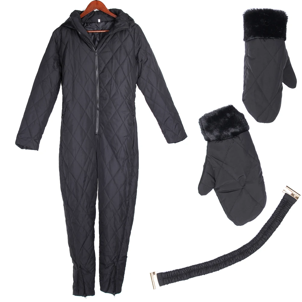 Женский зимний теплый зимний комбинезон, уличные спортивные штаны, лыжный костюм, водонепроницаемый комбинезон, модные комбинезоны для женщин, Macacao Feminino - Цвет: Black