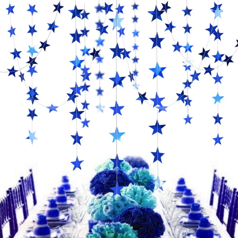 Paper Star Round Garland Banner Adult Birthday Party Decorations Kids Boy Girl Baby Shower Hanging Curtain DIY Wedding Decor 4M