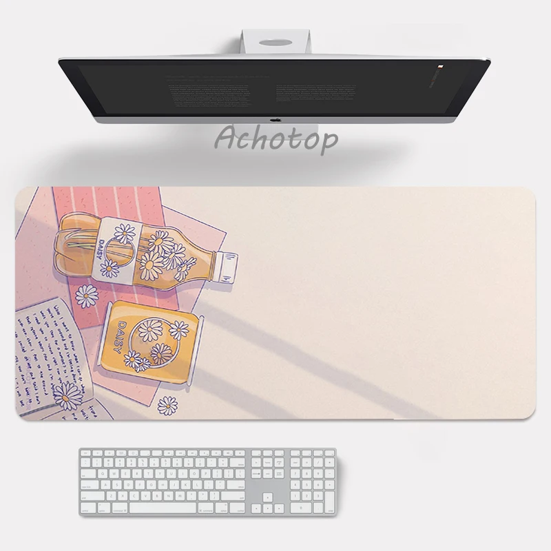 Large Anime Pink Mousepad Gamer Cute Kawaii XXL Gaming Mouse Pad Rubber Otaku Locking Edge Big Fashion Laptop Notebook Desk Mat