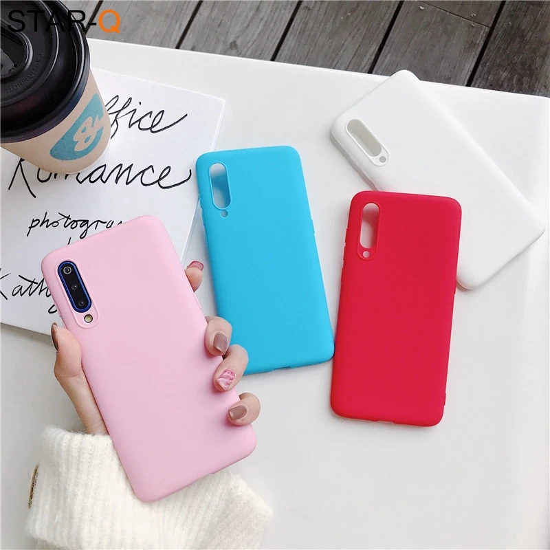 pouch phone candy color silicone case for xiaomi mi 9 lite se mi9 mi8 8 a2 lite 9t pro a3 a1 note 10 matte soft tpu back case waterproof cell phone case