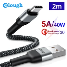Кабель Elough 5A type C для huawei mate 30 20 pro P30 P20 супер зарядный провод кабель usbc USB провод для зарядного устройства