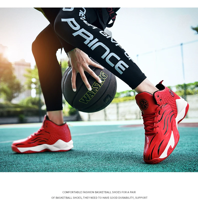 HUMTTO Men Women Classic Basketball Shoes Buffering Retro Sneakers Anti-skid High-top Shoes Outdoor Couple Basketball Boots