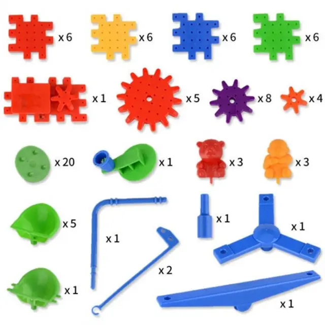 81 PCS Electric Gears 3D Model Building Kits Plastic Brick Blocks Educational 6