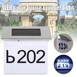 2019 Горячая продажа 4LED на солнечной энергии дверная табличка номер свет из нержавеющей стали Наружная настенная доска свет адрес Кол-во L5 #4