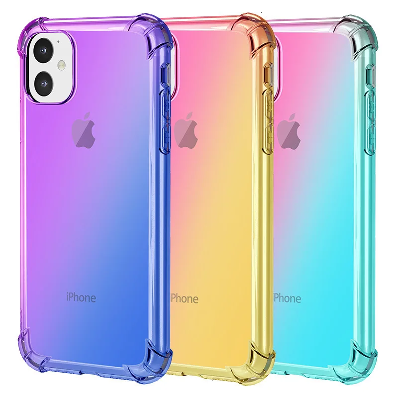 Градиентный Прозрачный чехол для мобильного телефона iPhone 11 X XS XR XSmax 8 7 6 6S PluS 5 5S 5SE