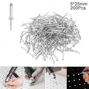 

200pcs M5x25mm Aluminium Rivet Gun Core Pulling Riveting Break Mandrel Nail with Mushroon Head for Furniture Car Aircraft