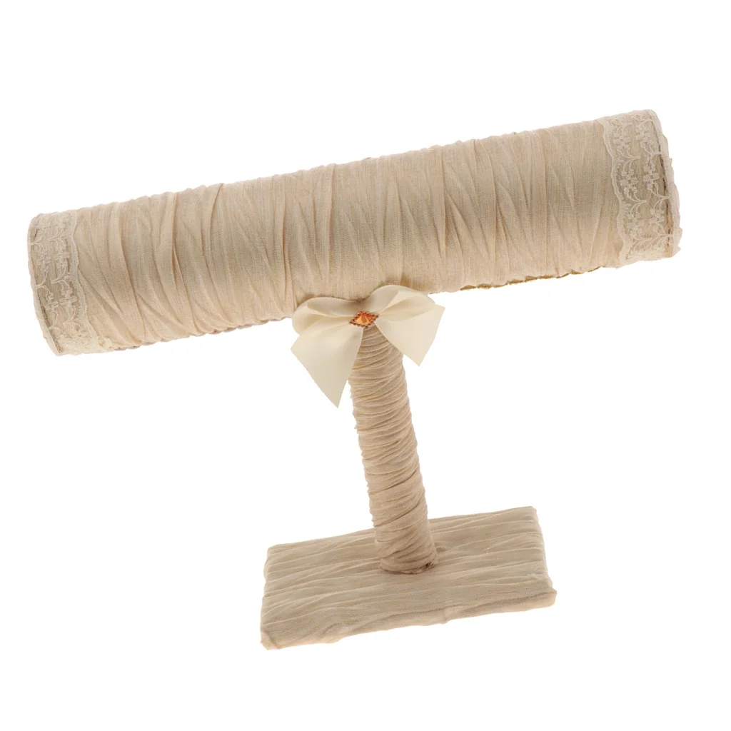 

Lace Jewelry Tower Jewerly Holder Rod Desktop Jewelry Organizer T-Bar Bangle Stand for Home Organization