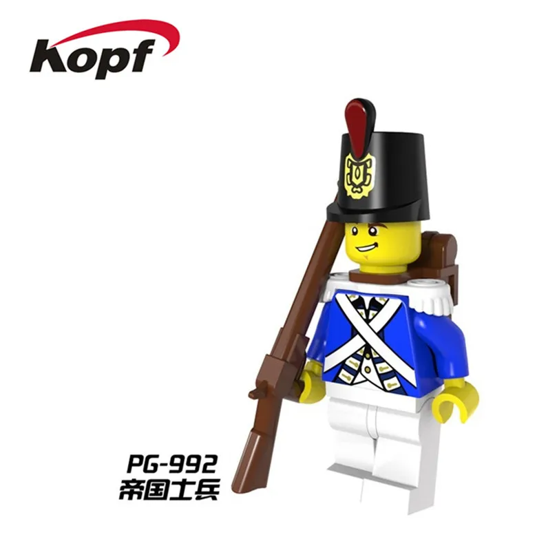 PG992 Without Box 20 шт. Супер Герои имперские королевские охранники с пистолетом Bluecoat армейский солдат космические войны строительные блоки Дети подарок игрушки PG8035 - Цвет: PG992 Without Box