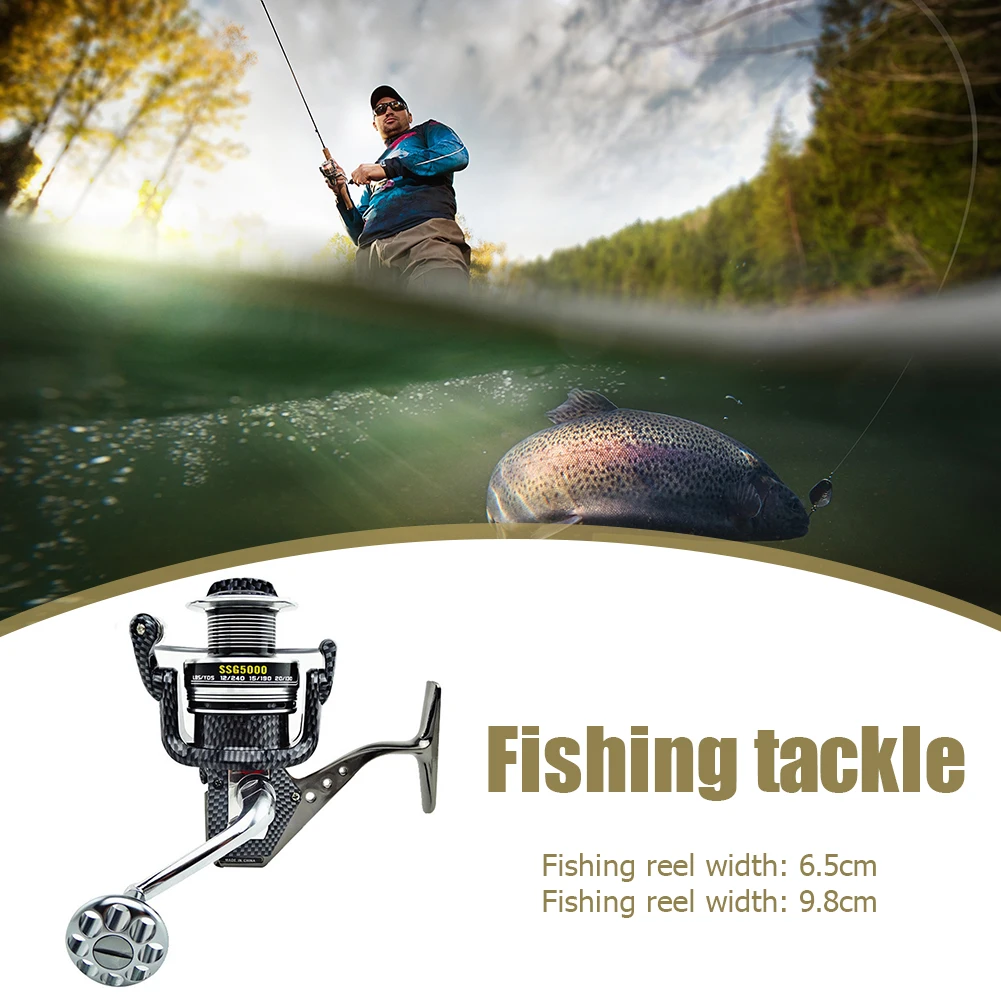 Carretel de Pesca Roda de Pesca Carbono para Pesca ao ar Molinete Lago Oceano Velocidade Relação Aço Livre Acessórios Portáteis 5.1:1 6 de pesca 5.1:1 velocidade relação aço carbono
