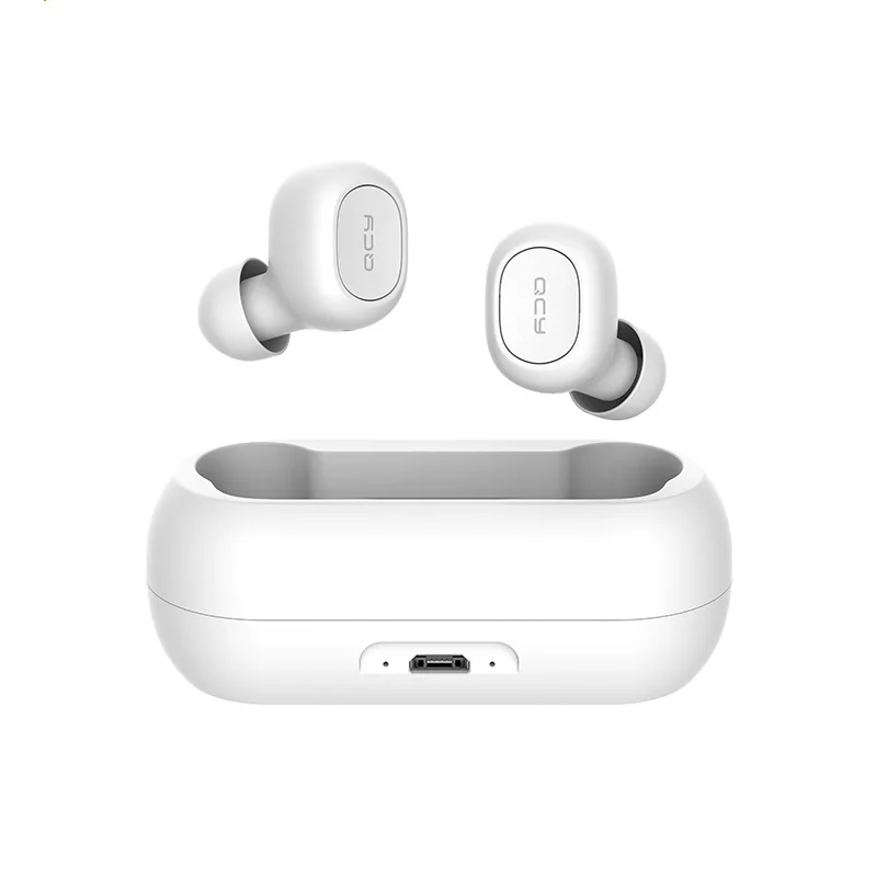 Белый T1C TWS Беспроводная bluetooth-гарнитура интеллектуальное шумоподавление двойное ухо HD вызов QS1 Мини спортивная Гарнитура - Цвет: Белый