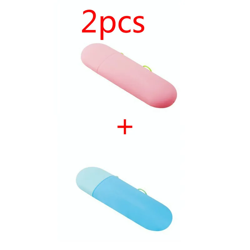 style5 2pcs 1/2 шт. Портативный Дорожный Чехол для зубной щетки моющиеся Защитное приспособление для зубной щетки с антибактериальным емкость для хранения вставной челюсти контейнер для косметики для хранения - Цвет: style5 2pcs