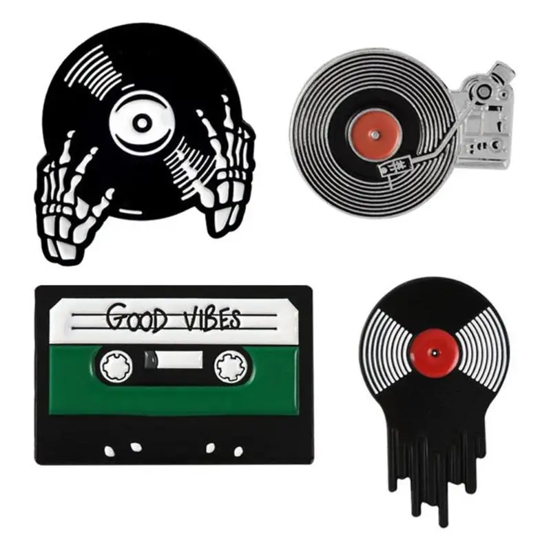 

Retro Tape Enamel Pin Good vibes Cassette Tape Brooches Metal Brooch Punk Music Vinyl Record Pins Creative Jewelry Dropshipping
