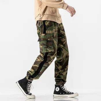 

Erkek Pantolon Streetwear Sweatpants 2020 Spring Men Camo Harajuku Cargo Pants Overalls Male Hip Hop Track Pants 5XL Trousers