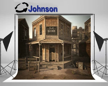 

Discount Saloon West Cowboy USA Old Wooden House backdrops Computer print wall background