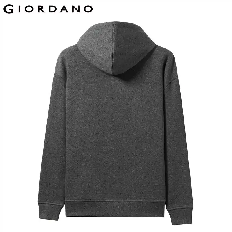 Giordano мужские толстовки свободного кроя с флисовой подкладкой с капюшоном теплые с длинным рукавом Moleton Masculino ребристые манжеты 01029786