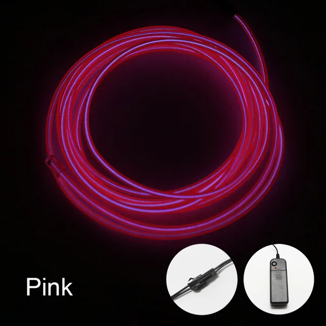 Neon Light El Led Neon Wire Under Car Flexible Soft Tube Lights Christmas LED Strip Sign Anime/Body Woman/Rooms Rope Light RGB Pink