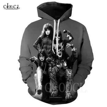 

Heavy Metal KISS Band Hoodies Women Men Streetwear Casual Fashion 3D Print Harajuku Sweatshirt For Couple Gray Hooded Sportswear