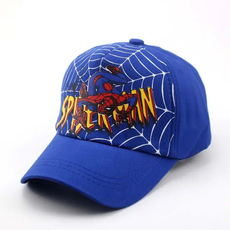 Синий Модная кепка для мальчиков с изображением милых Мстителей, Spider-man, Солнцезащитная шляпа, повседневная детская бейсбольная кепка вечерние подарки, Детская кепка - Цвет: Синий