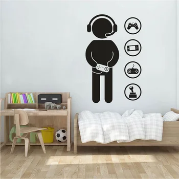 

Gamer Wall Decal Video Games Controller Wall Art Sticker Games Playroom Decor Game Zone Creative Wall Mural Posters AZ1001